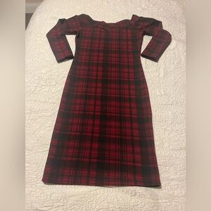 Holiday - Buffalo Plaid Bodycon Dress - Women Size S - Peach Couture